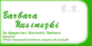 barbara musinszki business card
